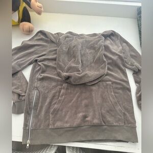 Velvet brown hoodie sweatshirt
